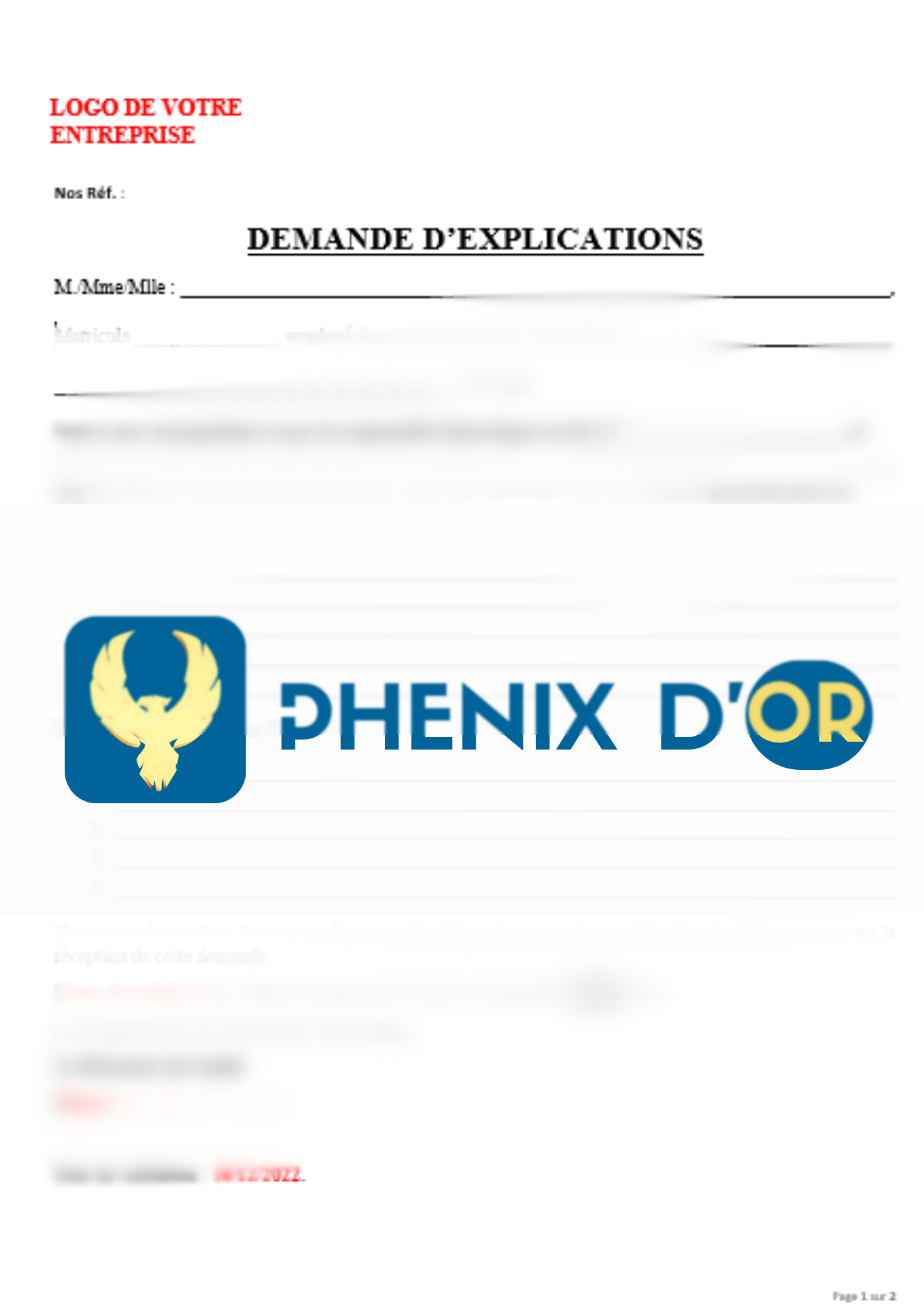 Miniature de l'outil: Formulaire de demande d'explication avec réponse