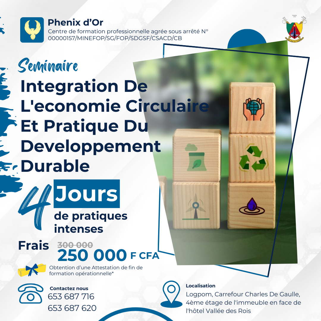 Flyer de la formation: Integration De L'economie Circulaire Et Pratique Du Developpement Durable