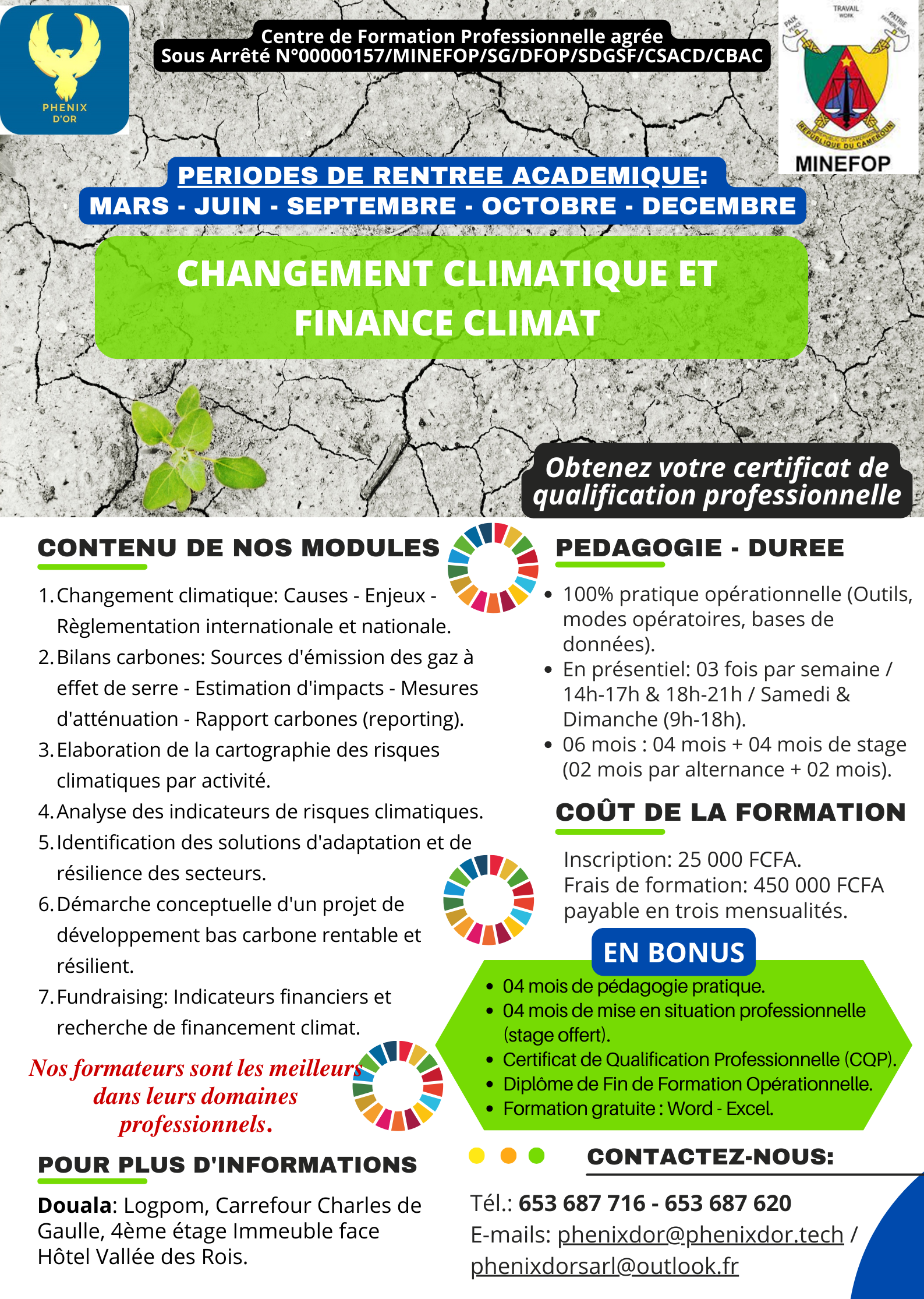 Flyer de la formation: Changements Climatiques