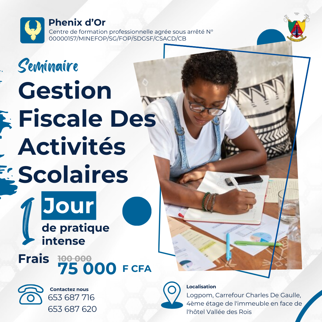 Flyer de la formation: Gestion Fiscale Des Activites Scolaires