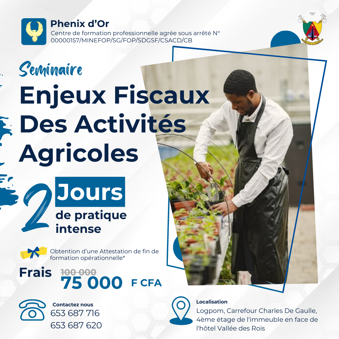 Flyer de la formation: Enjeux Fiscaux Des Activites Agricoles