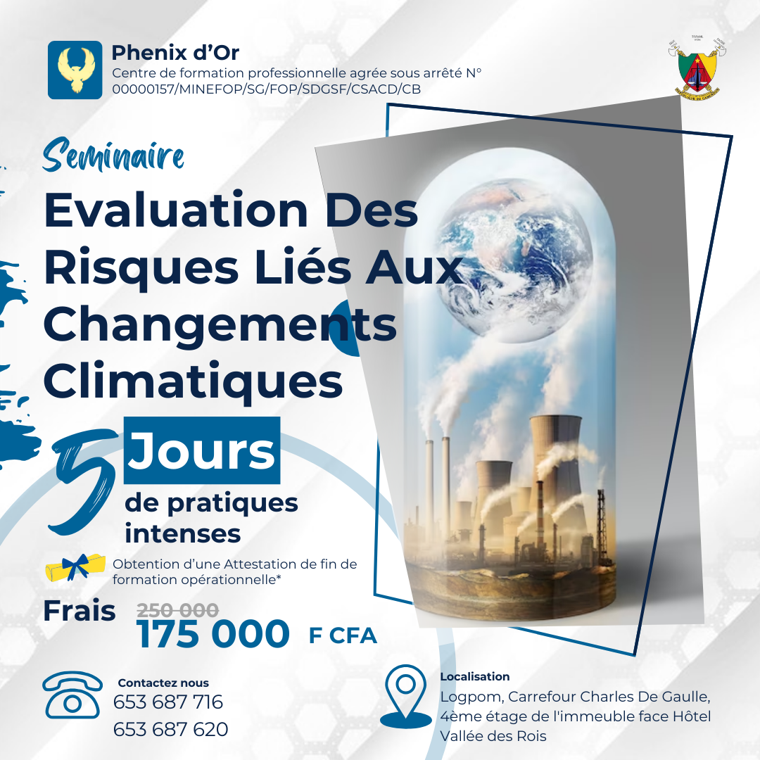 Flyer de la formation: Evaluation Des Risques Liés Aux Changements Climatiques